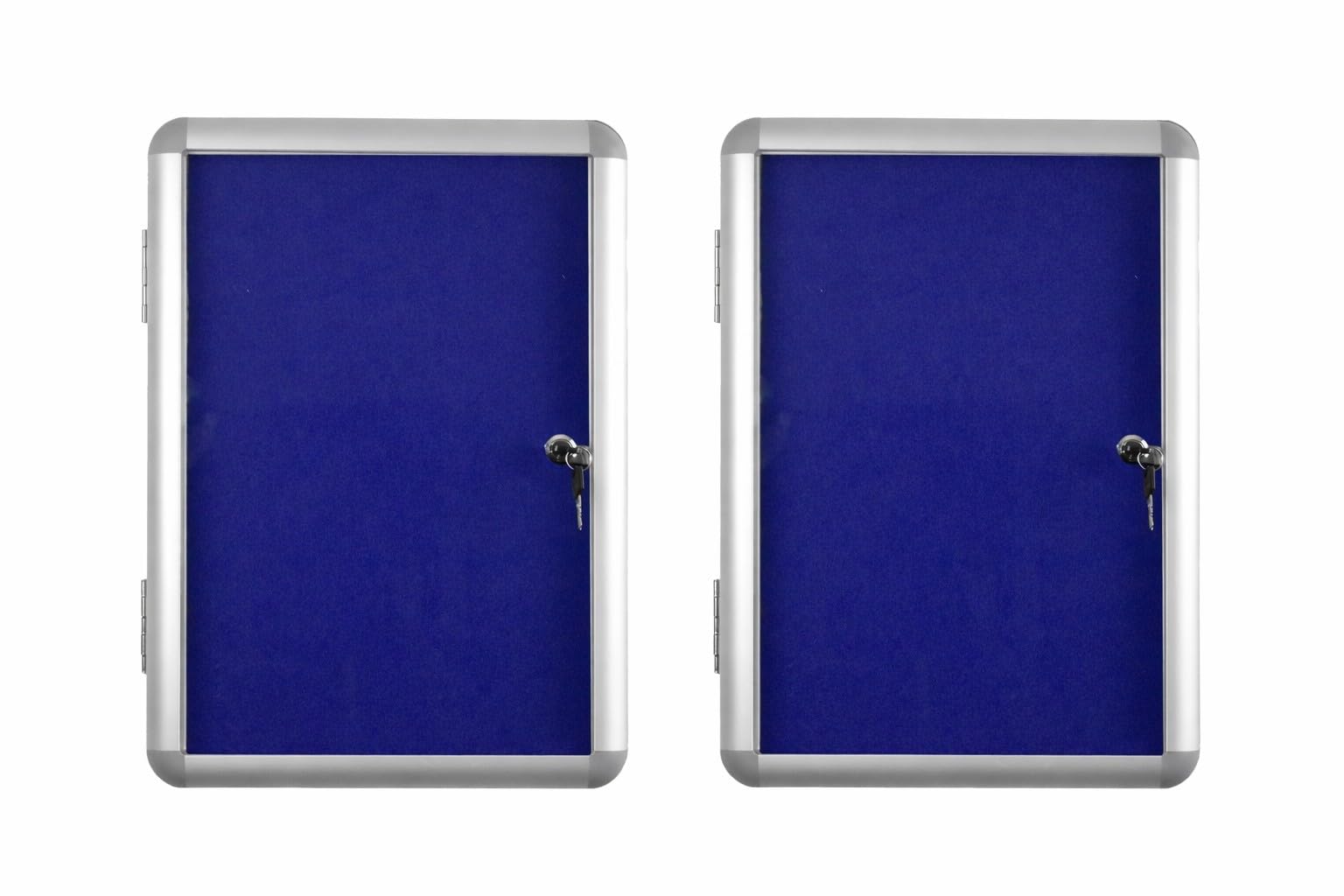 Deflecto Pack of 2 Lockable A3 Tamper Resistant Notice Board with Key - 480X350mm / 48x35cm - Silver