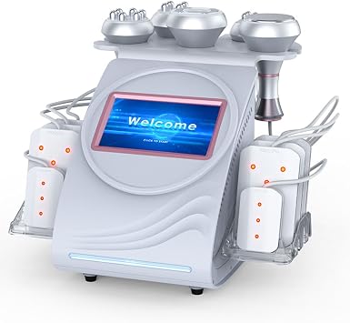 80K Ultrasonic Cavitation Machine, 6 in 1 Body Sculpting Machine Professional Skin Lift Radio Frequency RF Massager Multipolar Vacuum Reduction Device, for Arm Waist Thigh Hip
