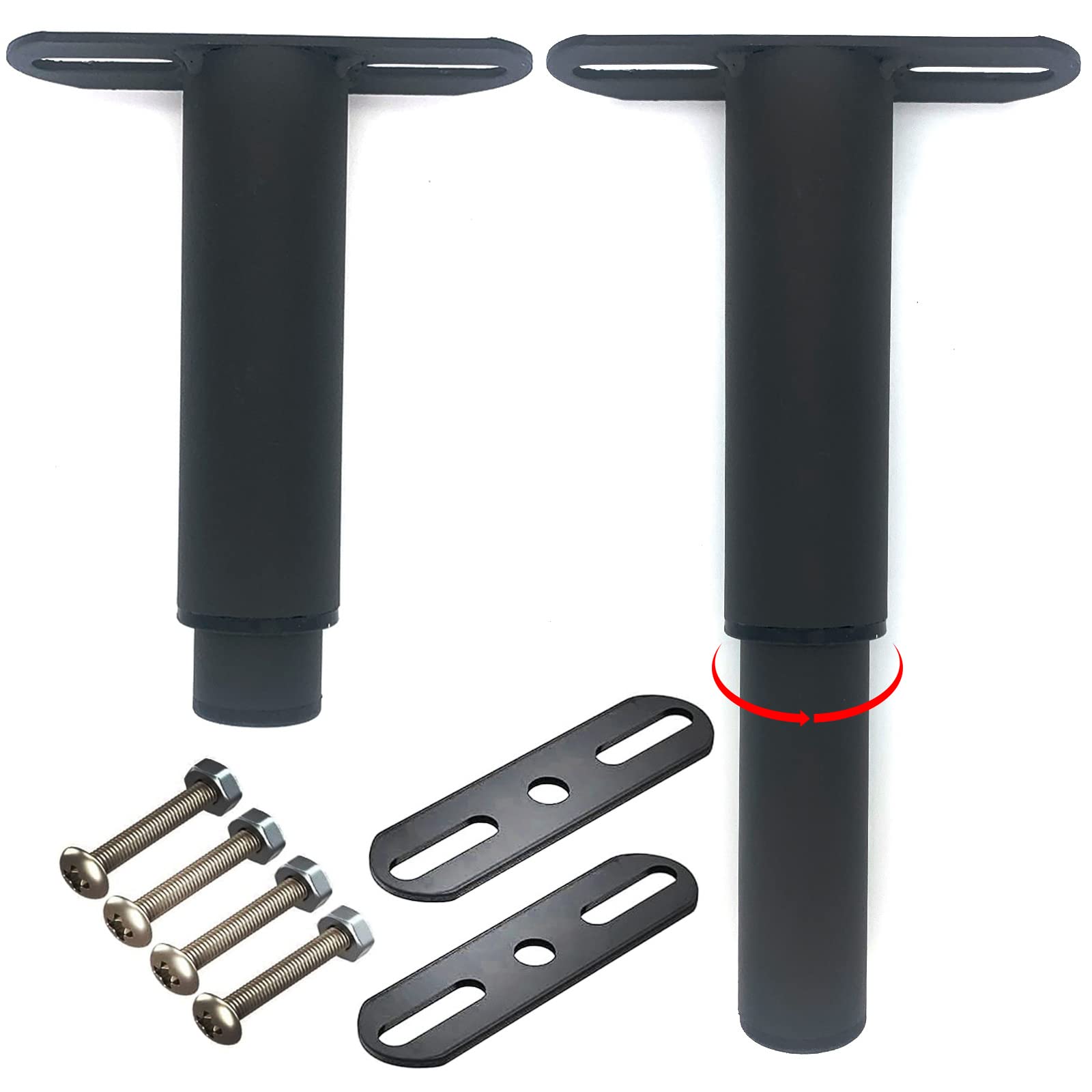 2PCS Adjustable Bed Support Legs Bed Frame Replacement Legs,Metal Center Support Leg for Bed Frame,Extra Heavy Duty Furniture Legs(5.1" to 9.6")