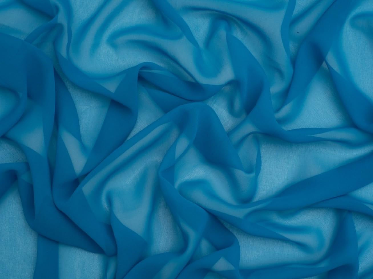 Minerva Core Range Sheer Chiffon Fabric Peacock - Lightweight & Suitable for Dressmaking - Approx Width: 150cm / 60" - Sold per metre