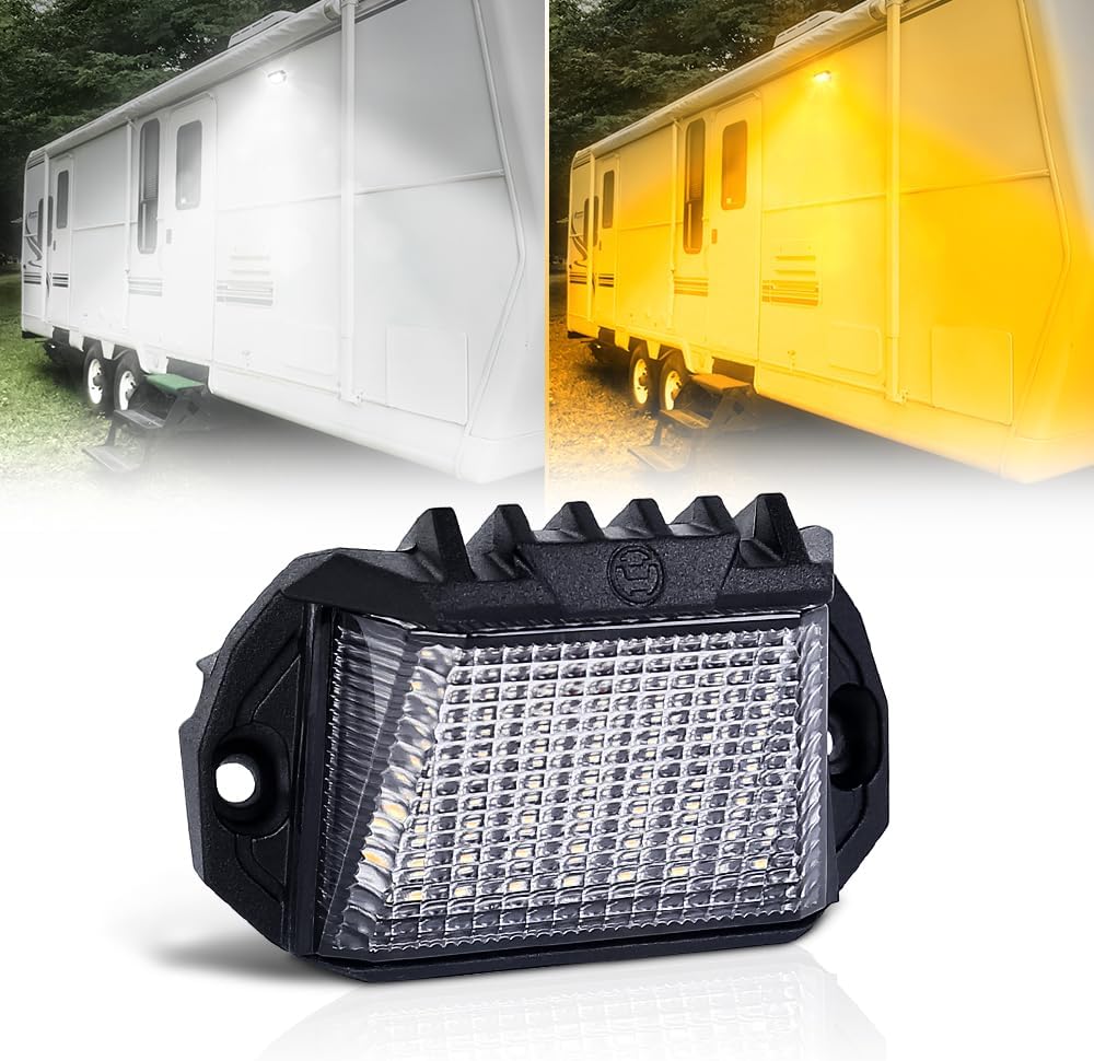 POVTOR Lampe extérieure LED pour campingcar 2 couleurs 1300 lumens Blanc 1000 lumens