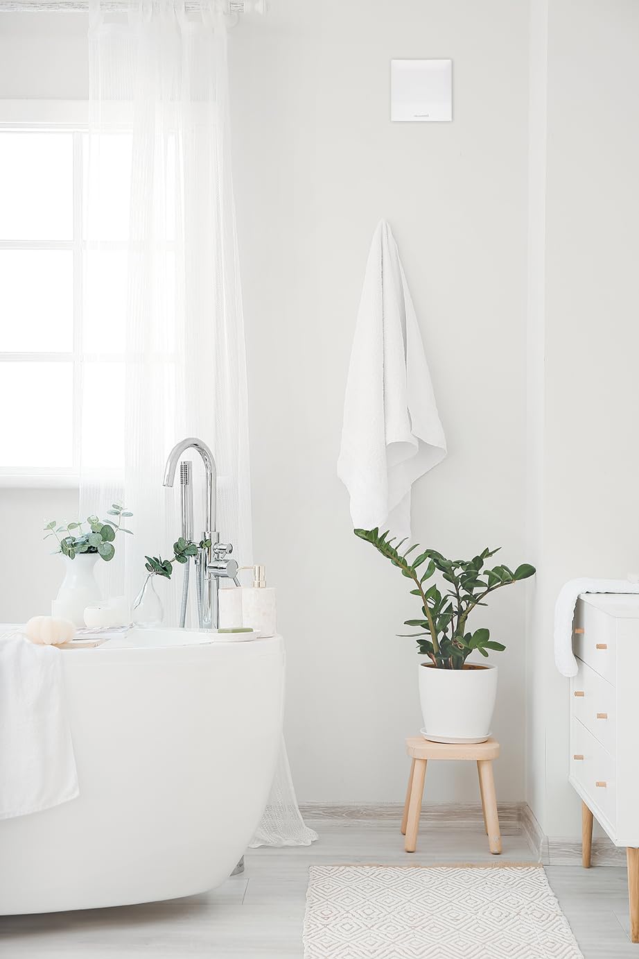 BELEN H - V1 - Extracteur d'air Intermittent pour Salle de Bain, WC et Cuisine - Détection d'Humidité avec Minuterie Intégrée - Silencieux - Résistant à l'Eau - Installation Murale et Plafond