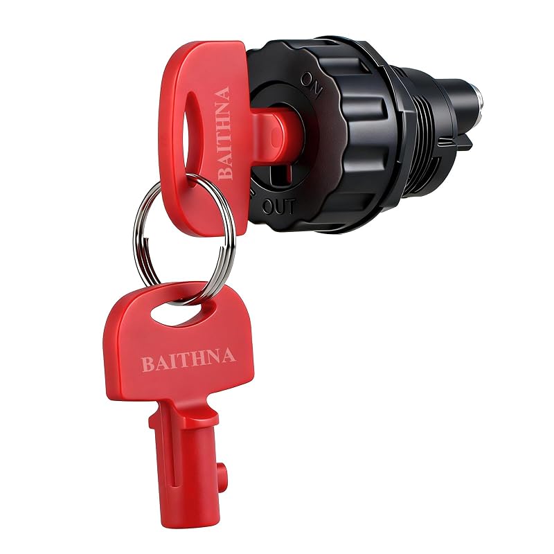 Chave Seccionadora de Bateria BAITHNA 10 A 14 VDC SPST com 2 Chaves Removíveis