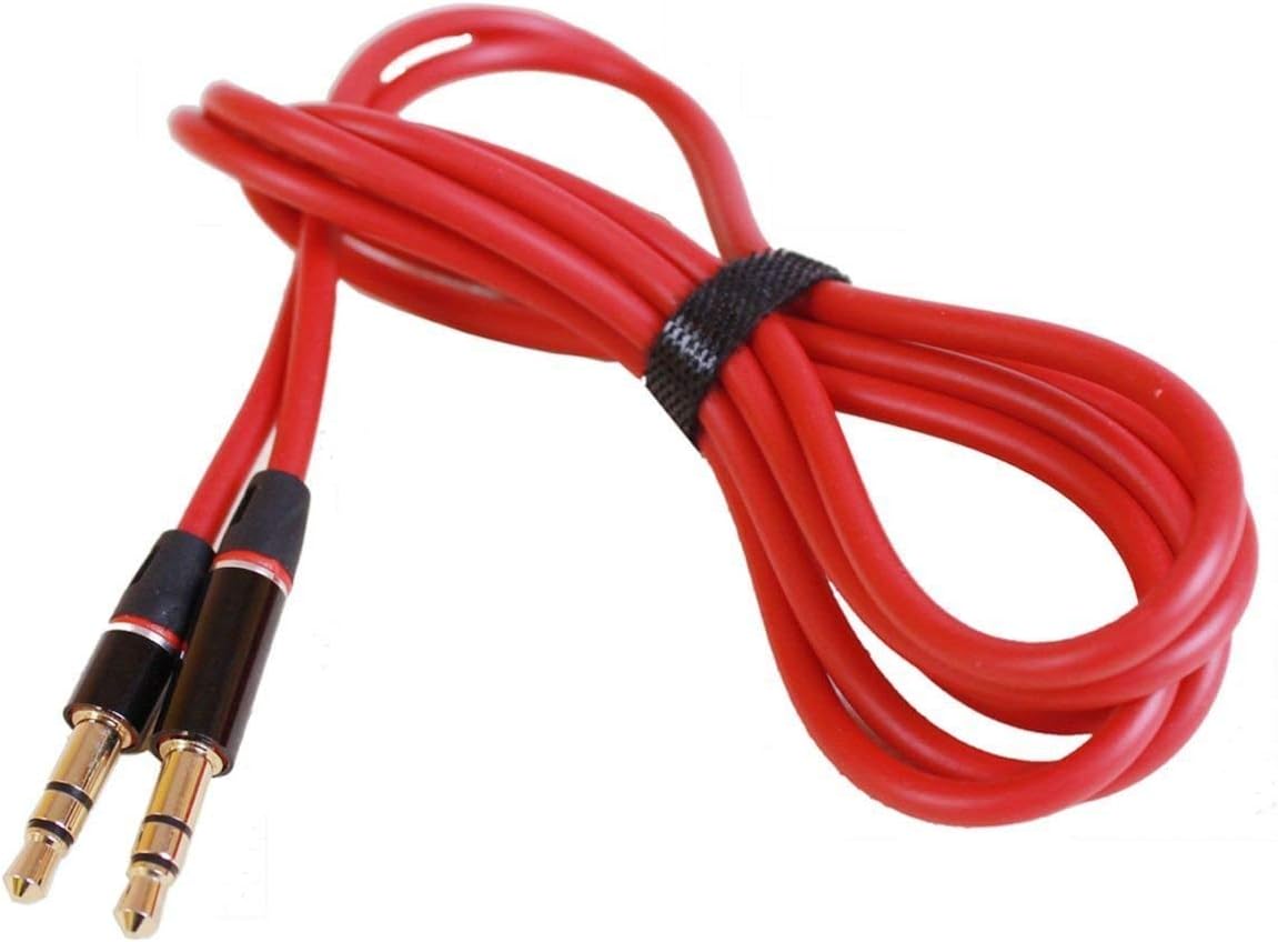 3.5mm Male Audio Cable Extension Cord Compatible with Beats by Dr. Dre Solo Studio; Sony WH-CH700N Headphones, Work with Car, Home Stereos, Speaker, iPhone, iPad, iPod, Echo & More(Red)