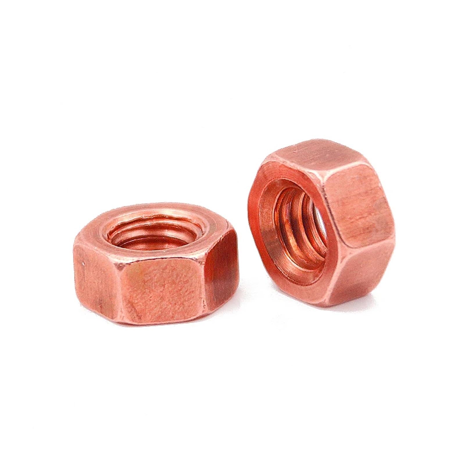T2 Dado esagonale in rame Dado in rame rosso Dado di conduzione conduttivo Rondella Tappo a vite di bloccaggio Rame puro M3 M4 M5 M6 M8 M10M12M16(M5 10pcs)