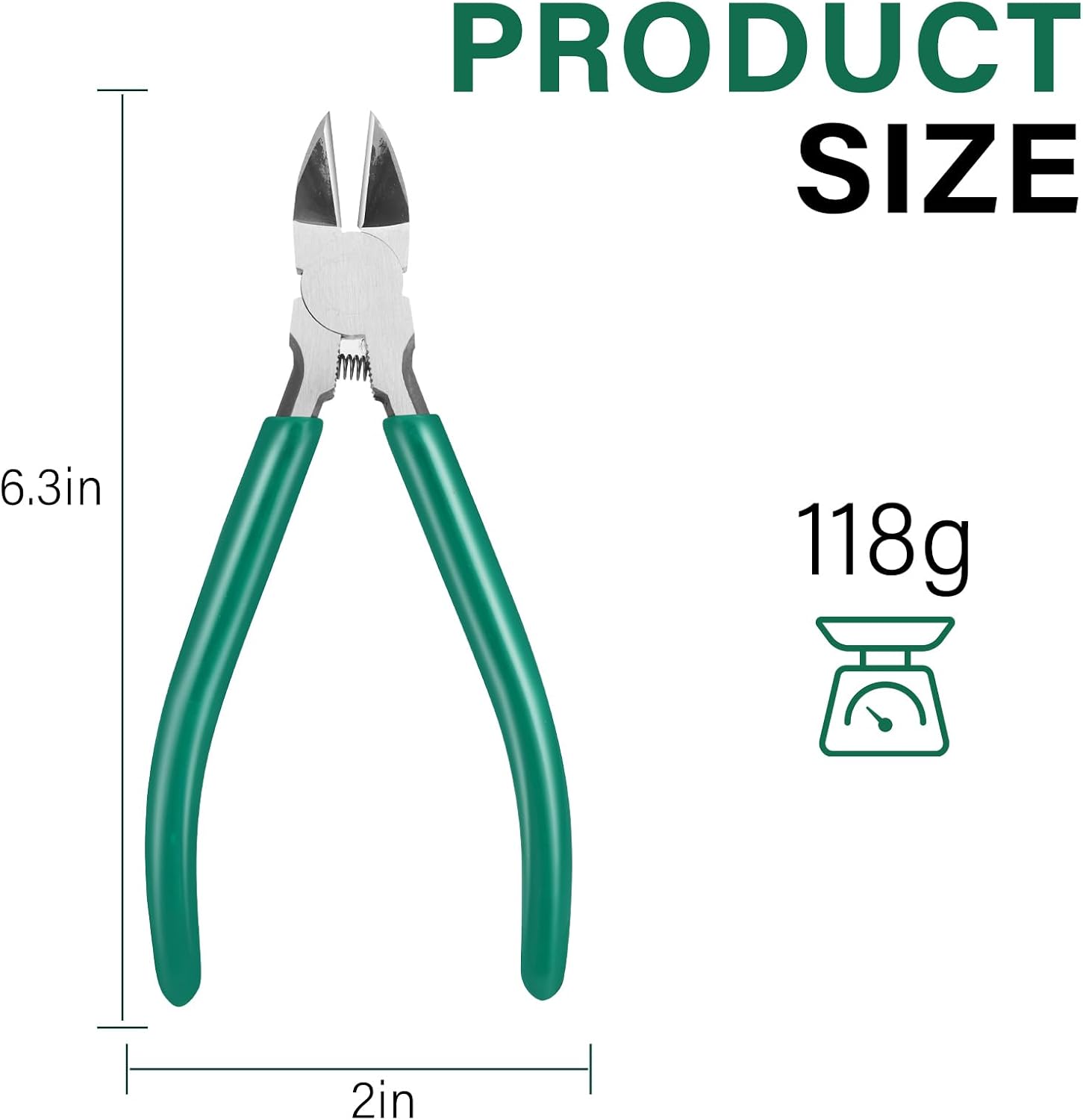 6 inch High Carbon Steel Wire Cutters | Spring Loaded Design, Lightweight Side Cutter, For Copper Aluminum Wire, DIY Electrical Repair Use