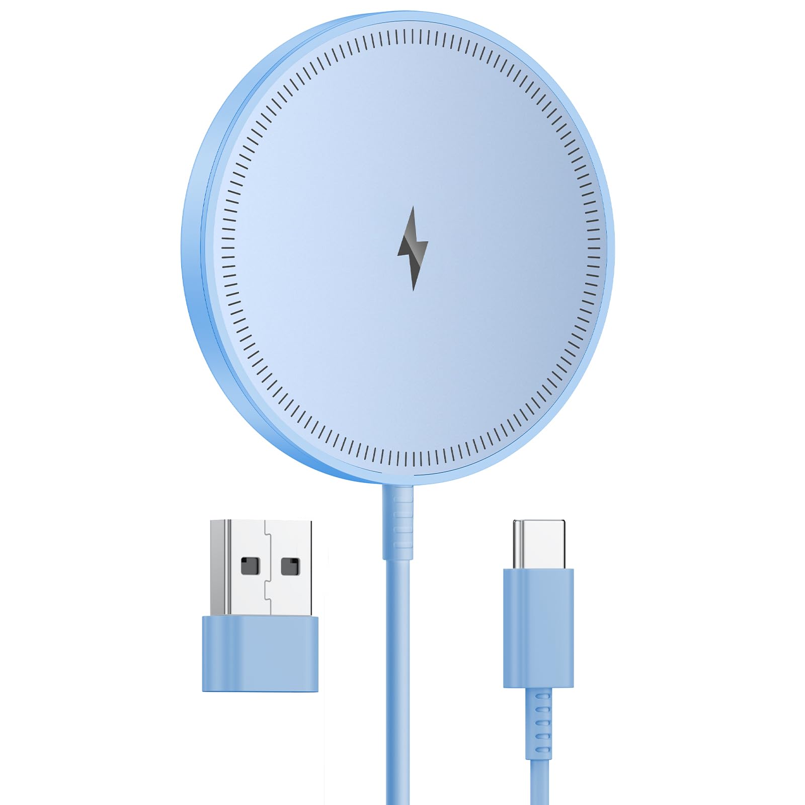 Magnetic Wireless Charger 15w Apple Mag-Safe Charger for Phone 16 Pro Max/16 Pro/16/16 Plus/15/14/13/12 Series AirPods 3/2/Pro/Pro 2 LED