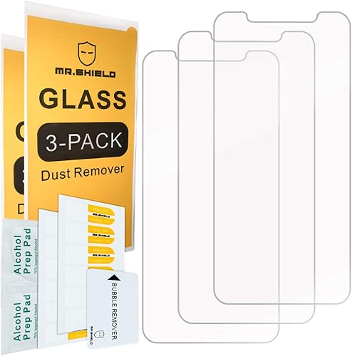 Miniatura 2 de Paquete de 3 Mr.Shield diseñado para iPhone XRiPhone 11 vidrio templado Protector de pantalla con reemplazo de por vida