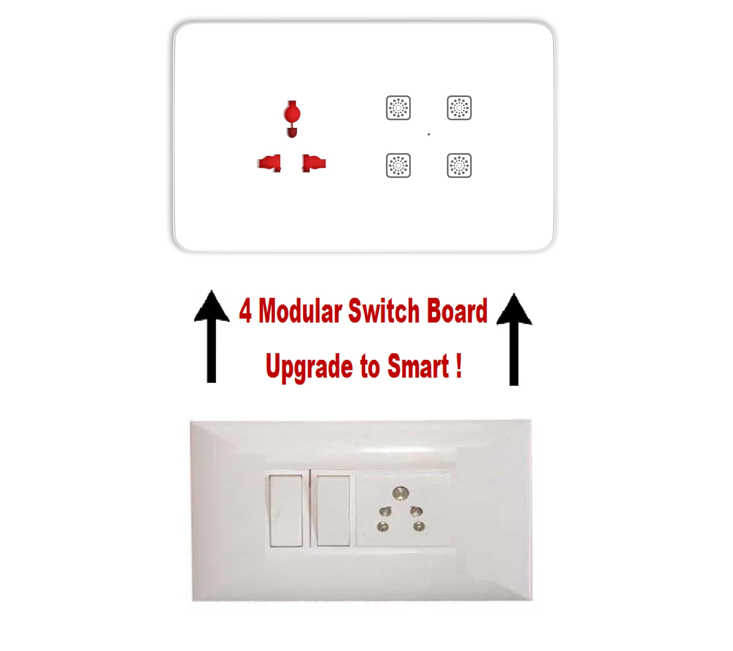 Smart Switch Board (WiFi + Remote) (White) (4M Size) : 4 Switch + Socket | 3 Year Warranty | Works with SmartLife App | Glass Touch — Amazon image 5