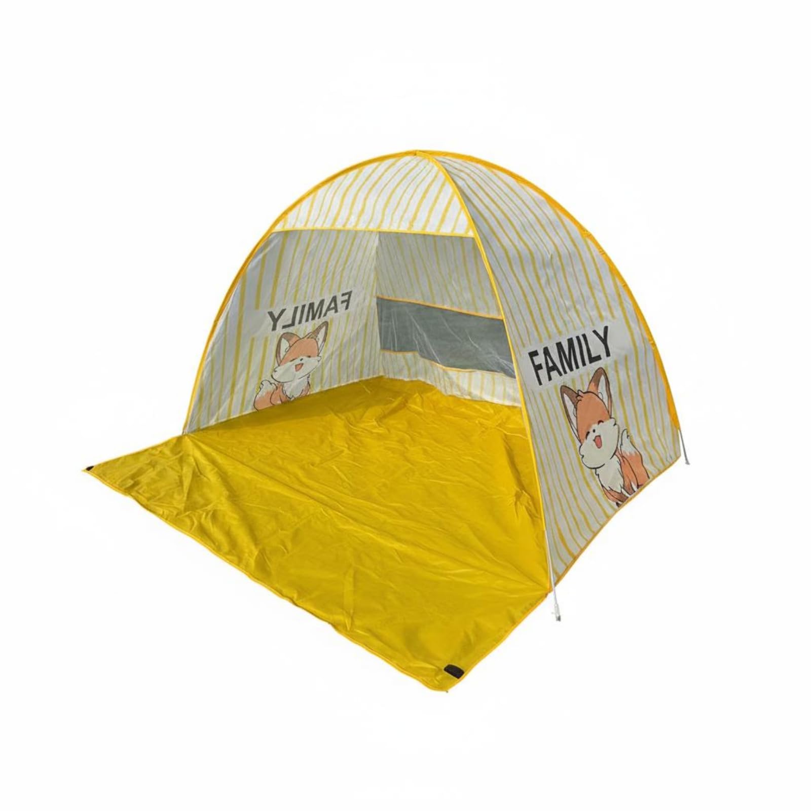 Front Opening Dome Tent Arched Shape Mesh Window Tent Foldable Mesh Openings Ventilation for Camping, Picnic, Yellow-image-27