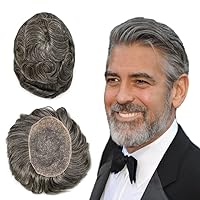 Vista 84 de Toupee para hombres, pieza de cabello completo suizo de encaje para hombre, sistema de reemplazo de cabello humano real para hombres, nudos