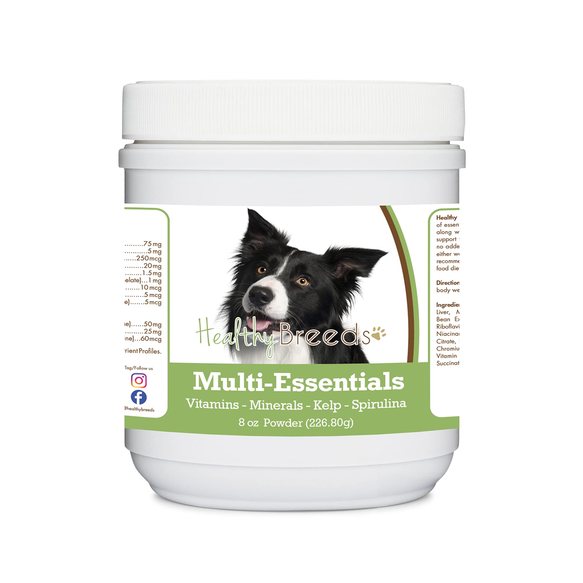 Healthy Breeds Border Collie Multi-Essentials Powder for Dogs - an Ideal Supplement of Vitamins, Minerals &amp; Antioxidants for Your Dog - 8 oz