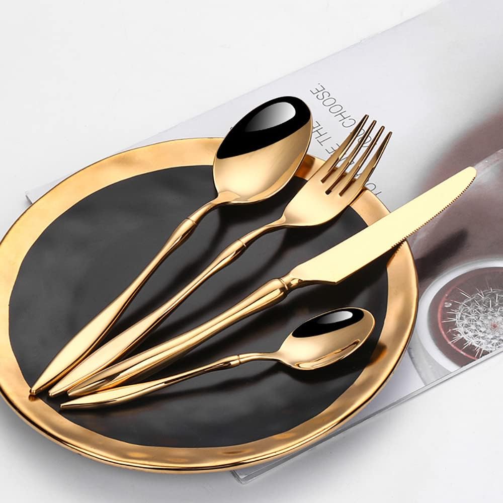 Set di Posate di Alta qualità in Acciaio Inossidabile in Stile retrò, Set di Posate per Mangiare, Set di Posate, forchetta, Coltello, Cucchiaio, Ristorante, Hotel, Famiglia