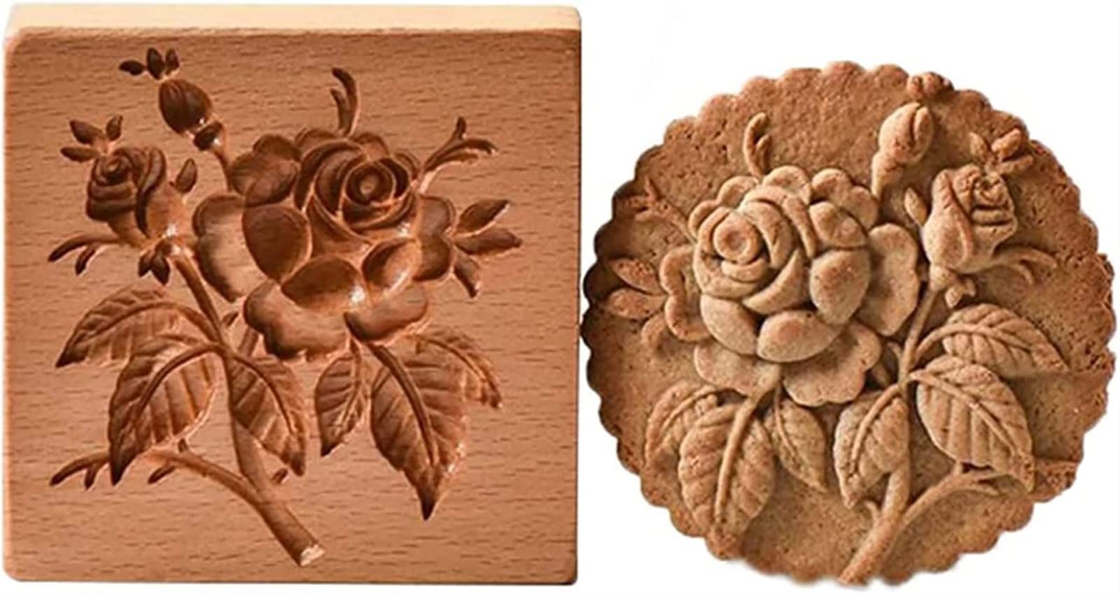 Molde de madera de la galleta, Cortador de galletas en relieve, molde de madera for galletas, pan de jengibre, molde for galletas, piña, rosa de Provenza, sello for galletas, manualidades en relieve(F