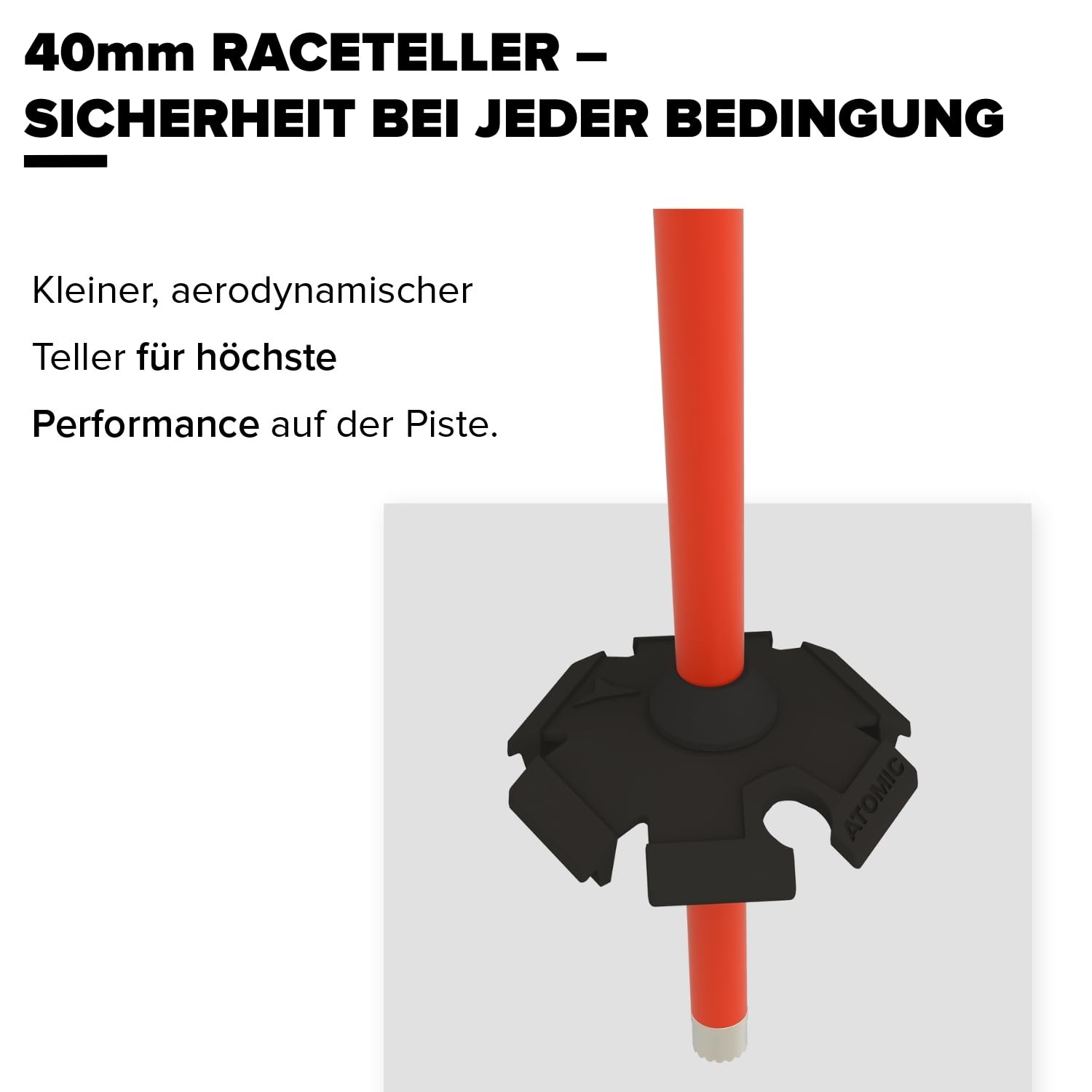 Atomic REDSTER Skistöcke I Rot I Ski-Stöcke mit ergonomischem Griff & 60 mm Pistenteller I Robuste Ski-Poles aus hochwertigem Aluminium I Skistock mit Verstellbarer Schlaufe