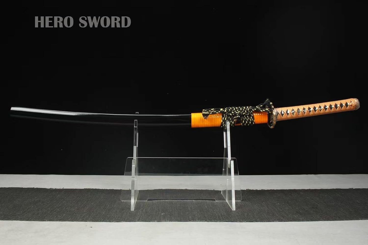 HERO SWORD Clay Tempered T10 Steel Long Choji Hamon Katana Sword Handmade Full Tang Razor Sharp Dragon Samurai Sword Cool Japanese Weapons Battle Ready