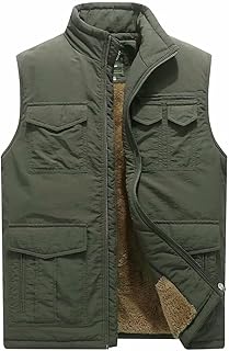 Sponsored Ad - Msmsse Men's Winter Warm Outdoor Fleece Vest Outerwear Casual Sleeveless Jacket