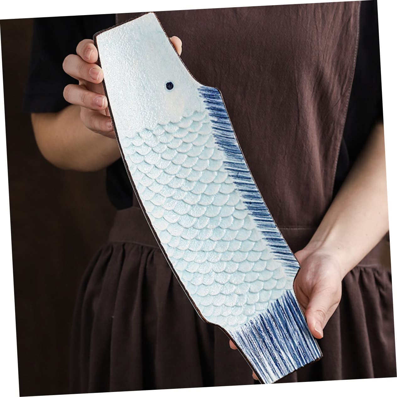 Platte Sushi Leicht Design Japanischem Elegantem mit Reinigen zu Kreative Fischförmige Keramik Dekorative Sashimi Schale für Familien und Aperitifs