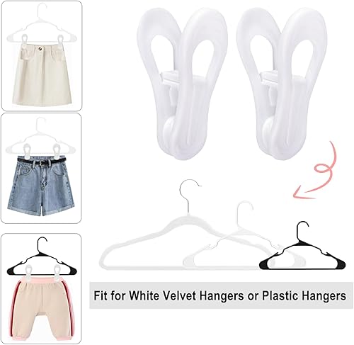 Vista 19 de Clips de plástico multiusos, 50 unidades, color gris, perfectos para perchas de plástico de terciopelo