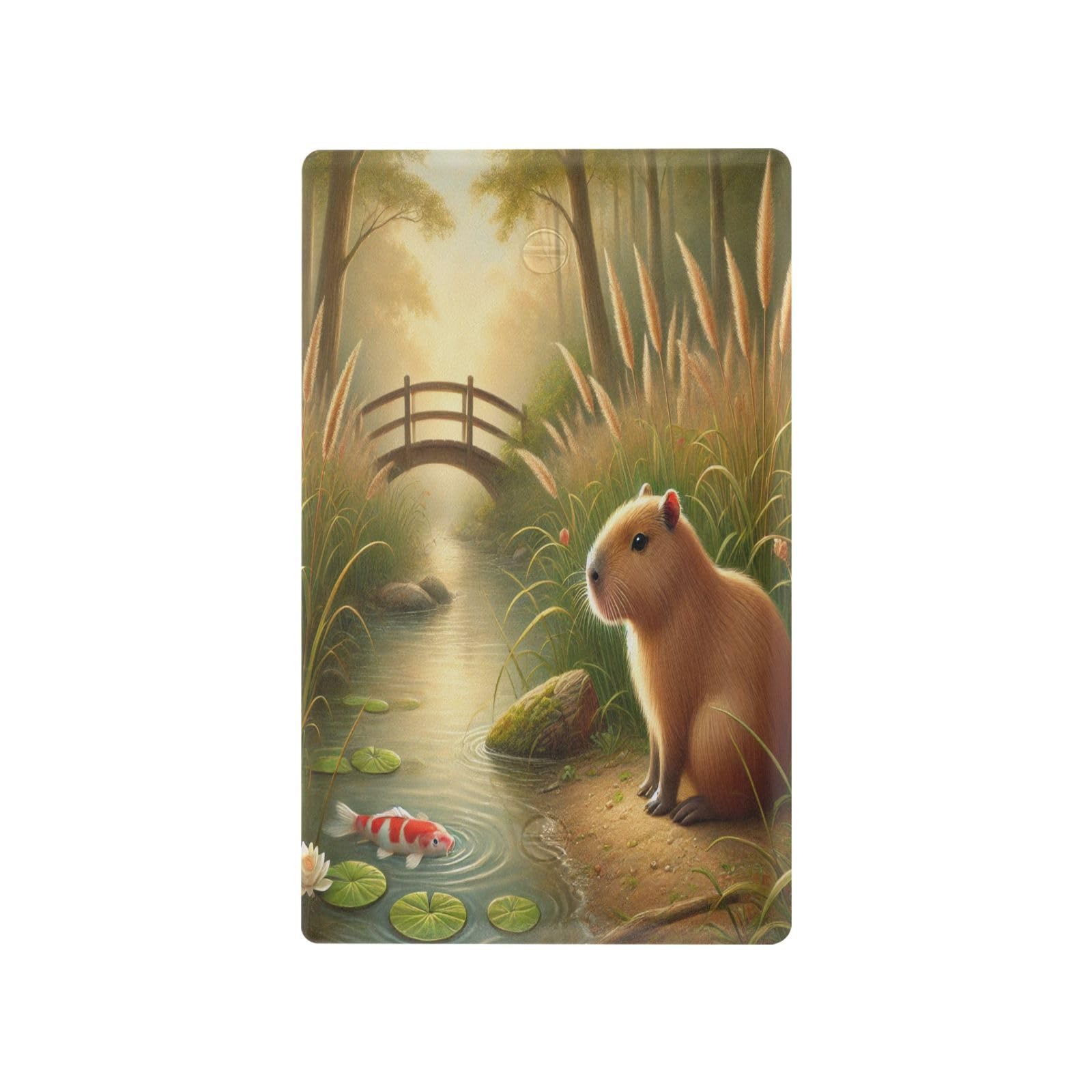 Capybara Cute Light Switch Cover Decorative Receptacle Outlet Wall Plate Guard Plastic Outlet Covers for Farmhouse Home Decor Livingroom (Unused Outlet Cover)