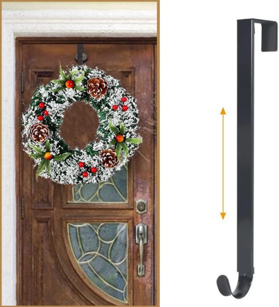 Renococo Adjustable Length Wreath Hanger Front Door Wreath Hanger Hook Wreath Holder 15 inch - 24 inch Adjustable Multipurpose Over The Door Hanger for Fall Halloween Christmas Wreath Decorations : Home & Kitchen