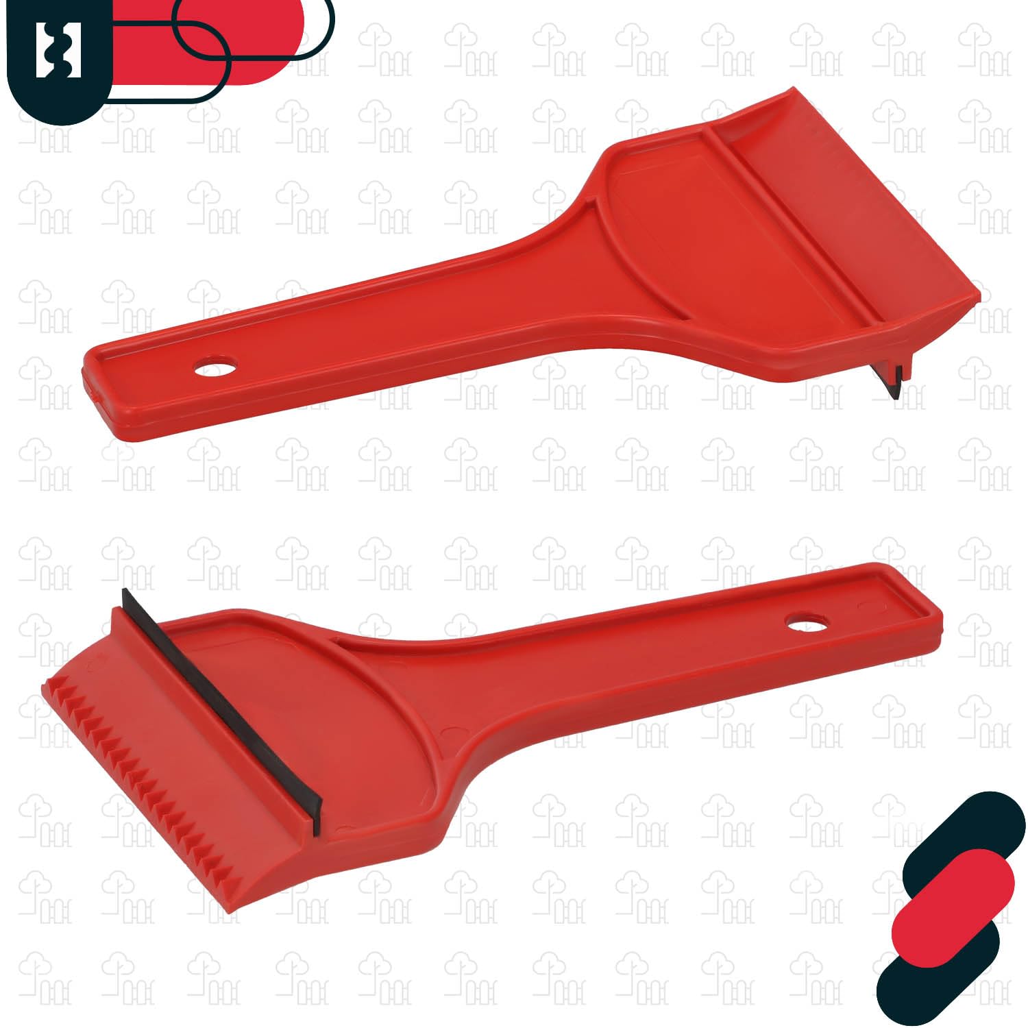 KOTARBAU® Juego de pala de nieve para coche de 40 cm con mango de madera de 131 cm + raspador de hielo para coche, para quitar la nieve, rascador de parabrisas de coche, con borde de goma