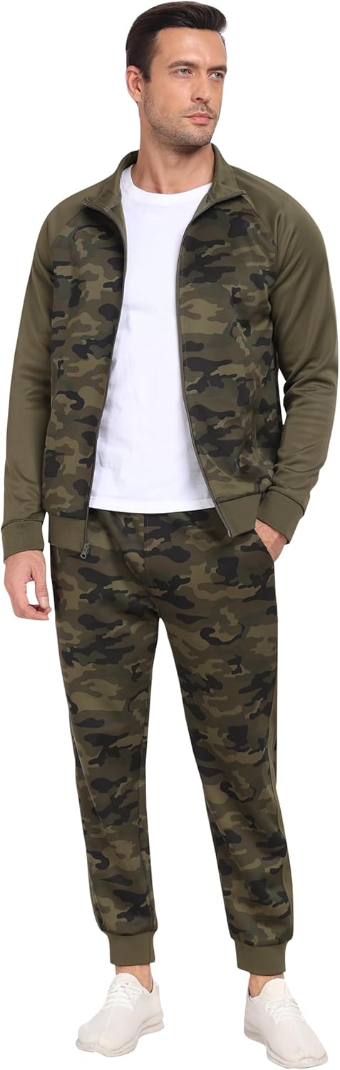 MoFiz Men's Tracksuits Set Long Sleeve Causal Full Zip Running Sports Sweatsuit For Men 2 Piece Outfits - Image 3