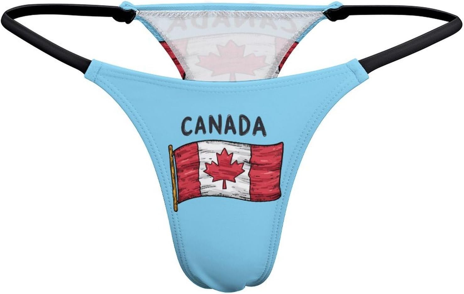 Funny Canada Flag Thongs for Women Underwear G-String Panties | Breathable,Low Rise Panties,T-back,Sexy,Briefs,No Show Thongs