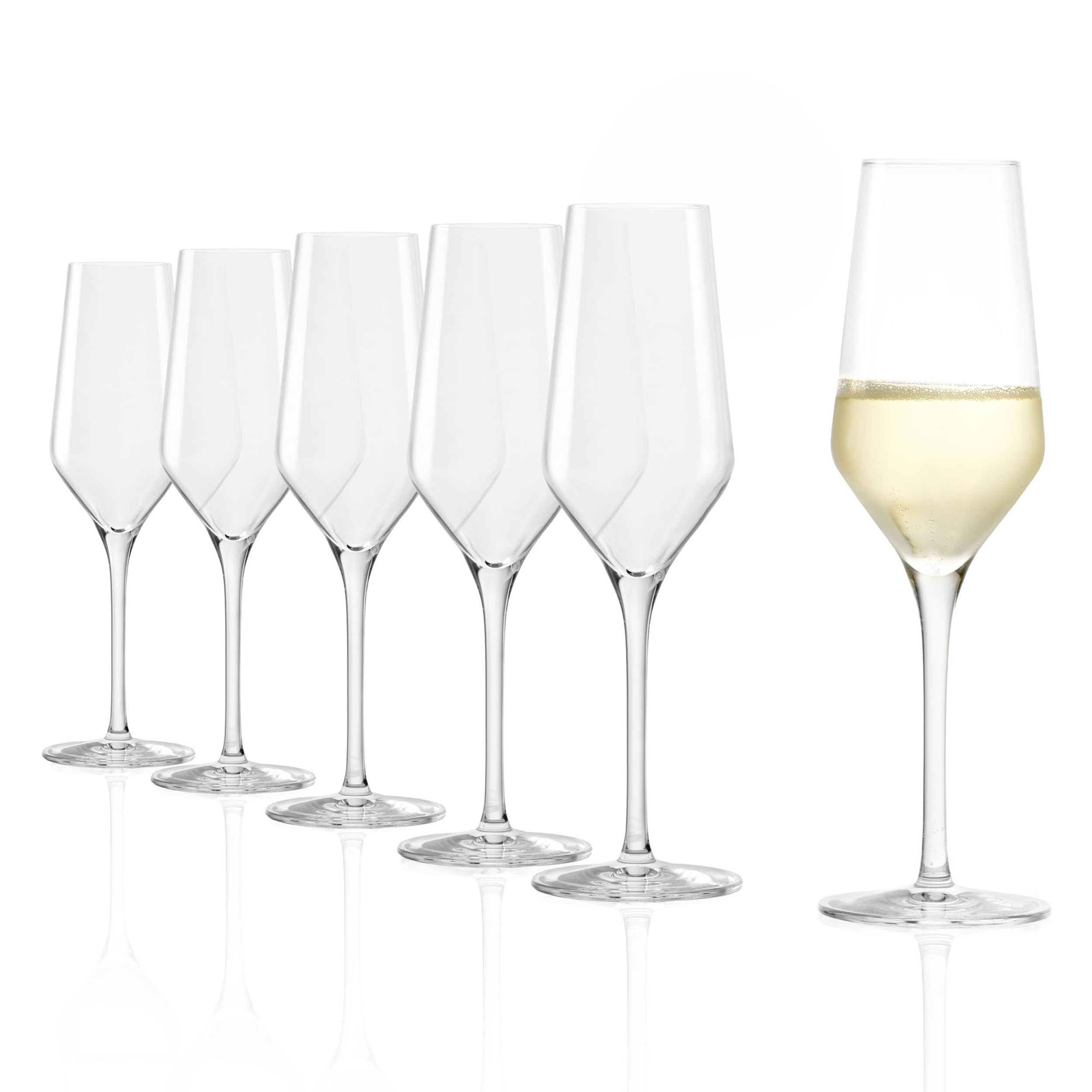 Stölzle Lausitz Oberglas Champagnergläser PASSION 6er-Set 248 ml – Edle Champagnerkelche ideal für Sekt & Prosecco – Hochwertige Sektgläser aus bleifreiem Kristallglas – Spülmaschinengeeignet