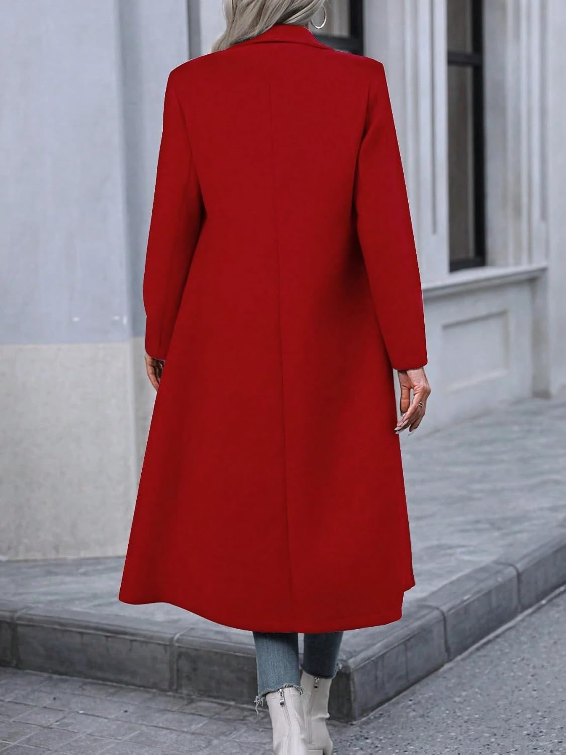 Womens Fashion Trench Outwear Solid Color Wool Coat Jacket Coat