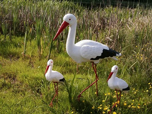 Storch - Familie als Set Tier Figur Garten