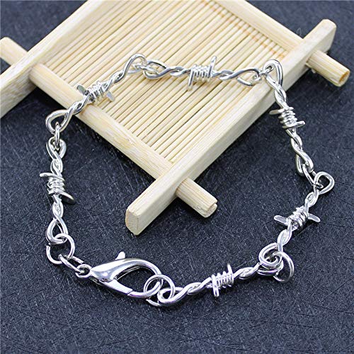 Punk Thorns Necklace Metal Chain Safety Obtuse Padlock Flame Necklace Hiphop Rock Jewelry for Men4