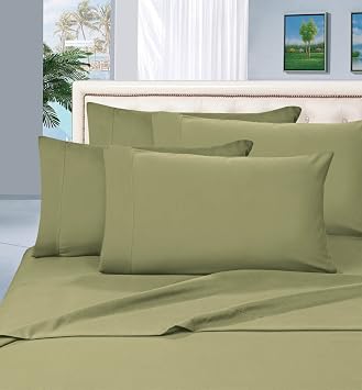 Elegant Comfort 6 Piece Wrinkle Resistant 1500 Premier Hotel Quality Ultra Soft Luxurious Bed Sheet Set, Queen, Sage