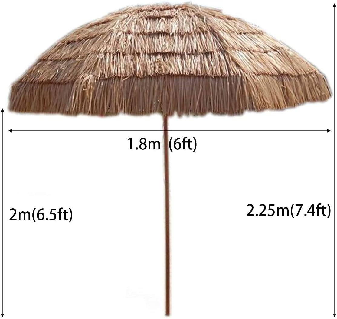 Patio Umbrella Outdoor Hawaiian Style ch Patio Umbrella 6ft,Beach Umbrella with Tilt Mechanism Adjustable Height Outdoor Umbrella,for Lawn Pool Backyard Garden good