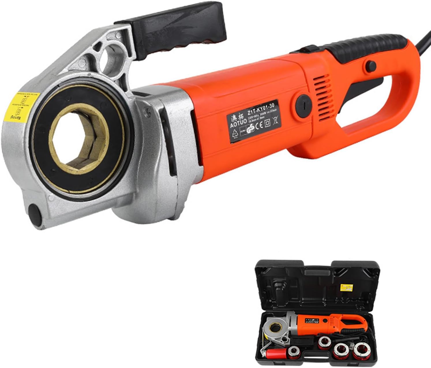 電動パイプねじ切り機、パイプねじ切り機銅モーター、水道管、電線管、ガス管などあらゆるタイプのダイスサイズを備えたパイプ切断ねじ切りキ