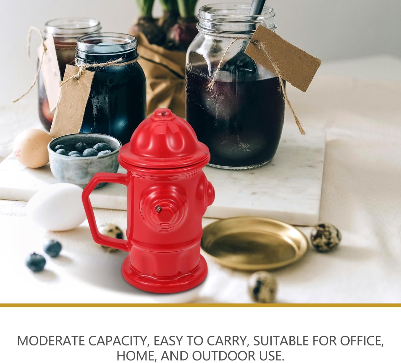 SOLUSTRE Fire Hydrant Ceramic Mug with Handle 6.88X5.11X3.54In Unique Coffee Cup Office Drinkware for Coffee Tea Water Milk Beverage Gift