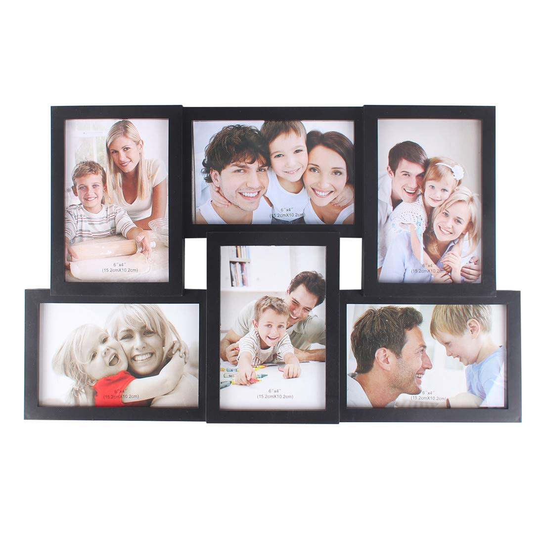 Queiting 6 Pack Picture Frames Collage Family Photo Frame Photo Frames Wall Mount DIY Home Suitable For 6 Inch Photos For Desktop Or Home Office Wall Decoration (Black)