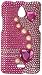 Aimo Wireless for Huawei Valiant Y301/Ascend Plus H881c MetroPCS/Straight Talk Luxury Full Diamond Case - Retail Packaging - Pearl/Pink