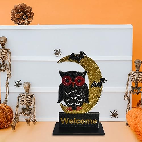 Miniatura 9 de Orgone Kit de adornos de escritorio de pintura de diamante de muñeco de nieve de Navidad, decoración de mesa, arte de mosaico, decoración de mesa