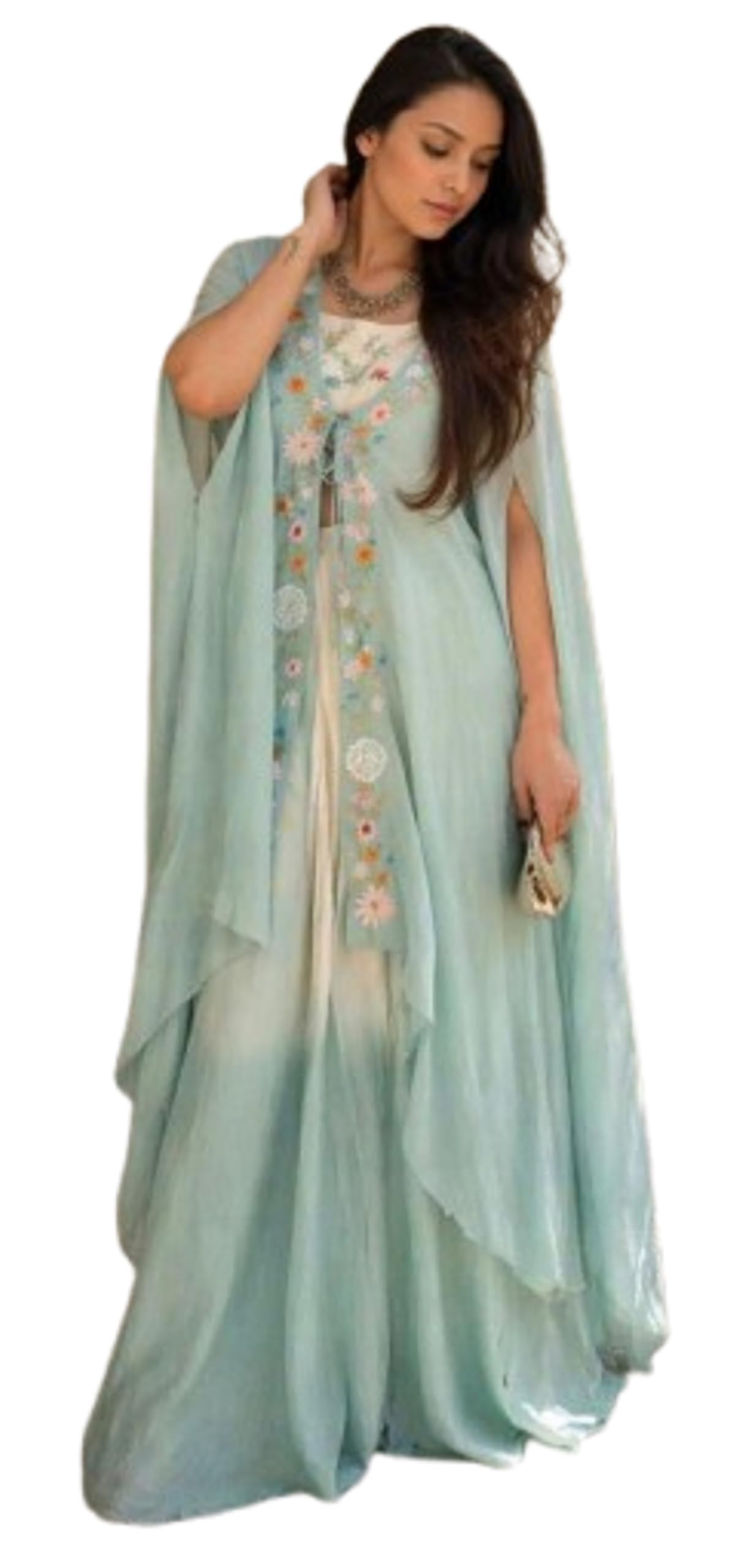 indo Western Crep Silk Lehenga Set with Fully Stitched Blouse and Embroidered Koti Jacket for Women-image-26