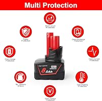 Powarobor M12 12V 8.0Ah Li-Ion Akkumulátor Milwaukee Szerszámokhoz 2db 8