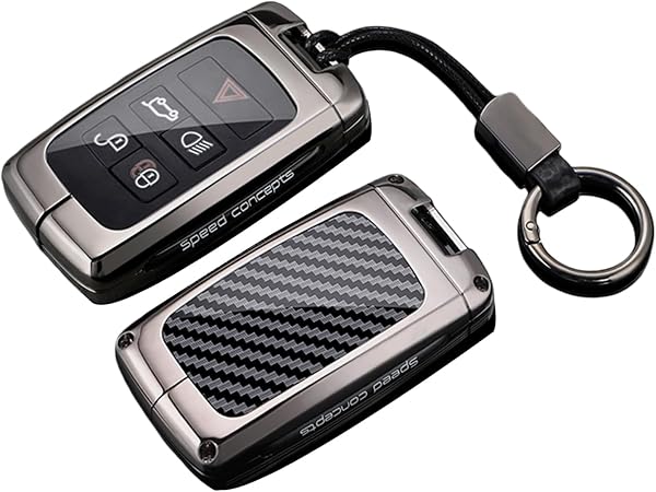 Portachiavi in metallo adatto per Range Rover Sport Evoque Velar Discovery Defender 90 110 Jaguar portachiavi guscio portachiavi accessori in fibra di carbonio portachiavi quadrato tipo B - 1