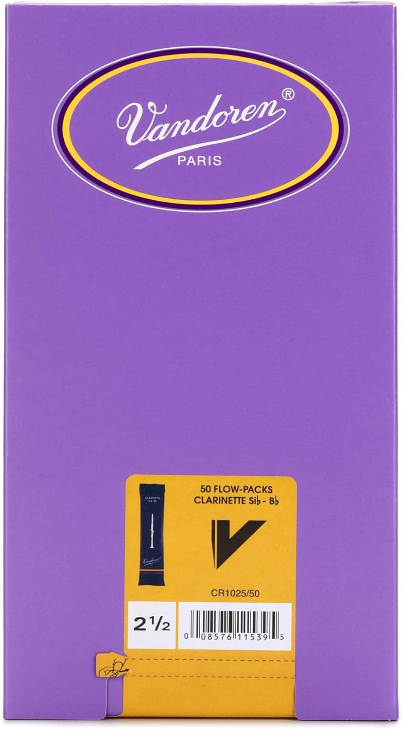 Vandoren CR1025/50 Bb Clarinet Traditional Reeds Strength 2.5; Box of 50
