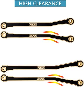 INJORA Black Coating Brass High Clearance Chassis Links for 1/18 RC Crawler Redcat Ascent-18 Upgrade