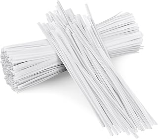 500 Pcs Black Twist Ties, Plastic 5" Twist Ties, Twist Ties for Bags, Wire Ties Reusable Twist Bread Ties for Household and Office Use (White)