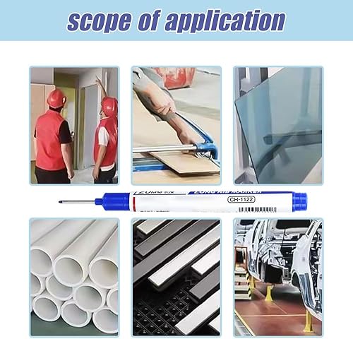 Miniatura 3 de 5 marcadores de cabeza larga con agujero profundo, marcadores de alcance profundo de 0.787 pulgadas, de secado rápido, impermeables, de punta larga,