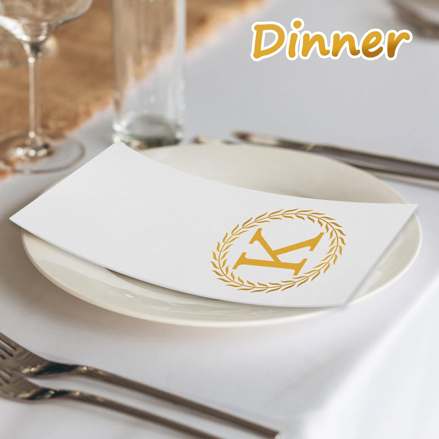 200 Pack Gold Letter K Airlaid Disposable Monogram Napkins image 5