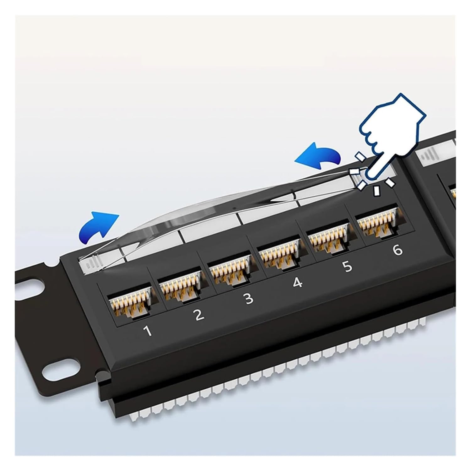 24-Port Cat6 Patch Panel 1U 19-inch Rack-Mount or Wall-Mount RJ45 Ethernet Patch Panel