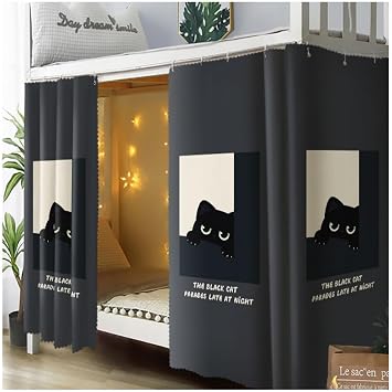 XGOPTS Dorm Bottom Bunk Bed Curtains Home Privacy Blackout Shading Drapes | Dustproof Breathable Single Bed Curtains Underbed Loft Bed Canopy Tent Spread Cloth Panels with Rope and Buckles