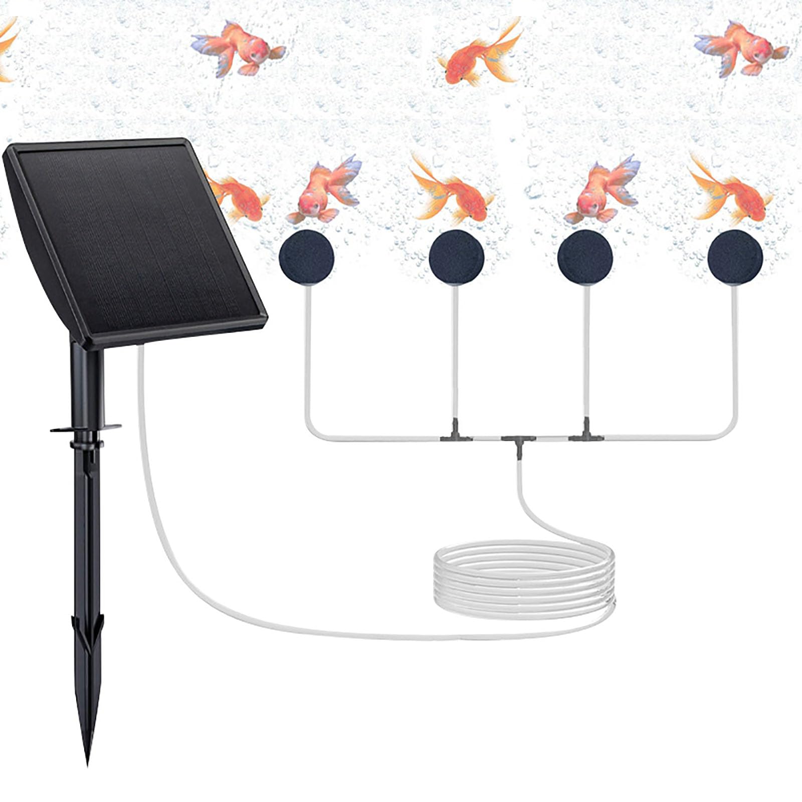 Generisch Innovative Solarpumpen, Stake Oxygenator, Doppeldüse, leise Designs für Büro /, Aquarien, Luftzubehör, Aquarium Luftpumpen Zubehör